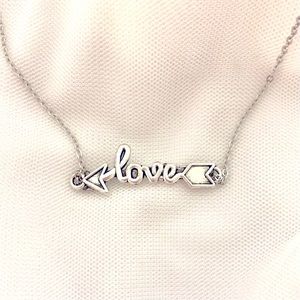 Hand made love arrow charm necklace, lobster clasp,